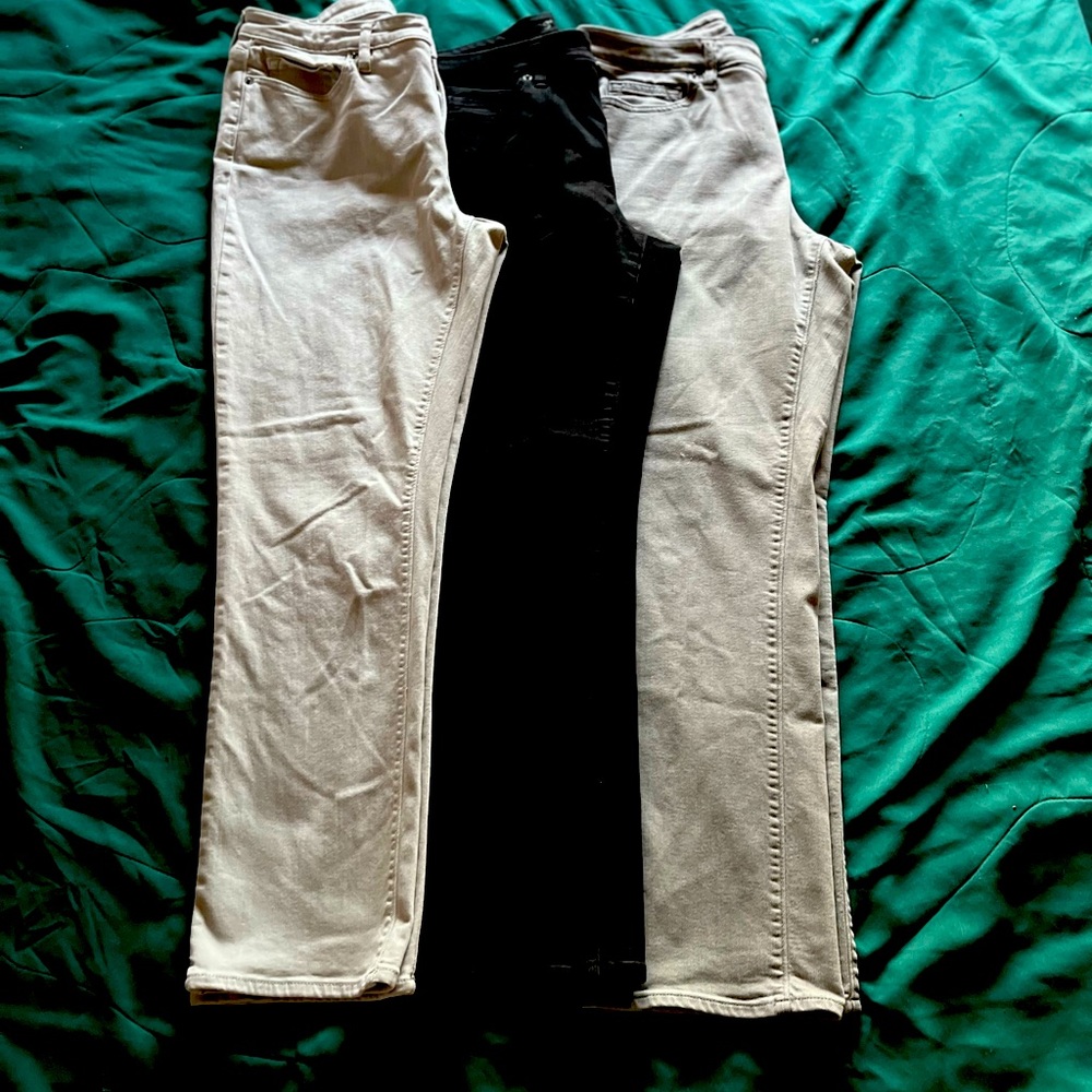 Lands End Mid Rise Straight stretch Jeans Size 12